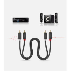 UGREEN AV104 Cable 2xRCA male - 2xRCA male 2m black