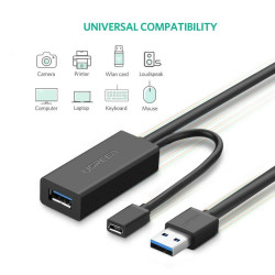 UGREEN US175 Cable extender USB3.0 10m with microUSB socket for external power
