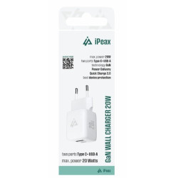 iPEAX 90010129 USB-C / USB-A Charger 20W