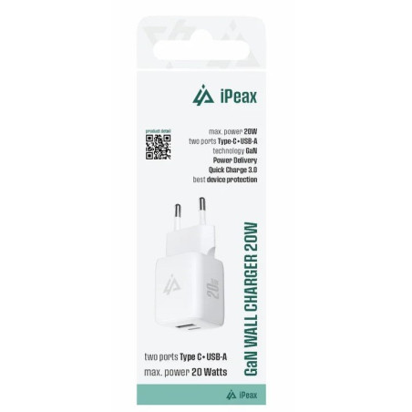 iPEAX 90010129 USB-C / USB-A Charger 20W