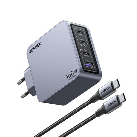 UGREEN 25877 Nexode Pro 160W GaN Charger USB-C Cable Universal / black