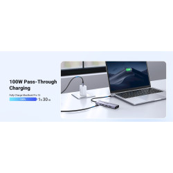 UGREEN 15596 Laptop Dock / Port Replicator USB 3.2 Gen 1 Type-A + Type-C Aluminium 100W USB Power Delivery