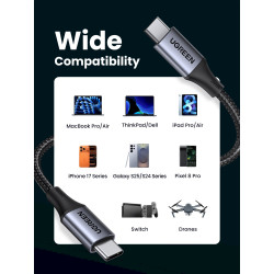 UGREEN 15311 USB-C to USB-C Charging Cable 240W 1m 4.8 Gbit/s / grey