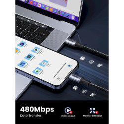 UGREEN 15311 USB-C to USB-C Charging Cable 240W 1m 4.8 Gbit/s / grey