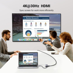 UGREEN 90568 USB-C Hub 2xUSB 3.0 + HDMI + RJ45 + SD/TF + PD