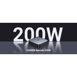 UGREEN 40914 Nexode 200W GaN Desktop USB-C USB-A Charger / black, grey