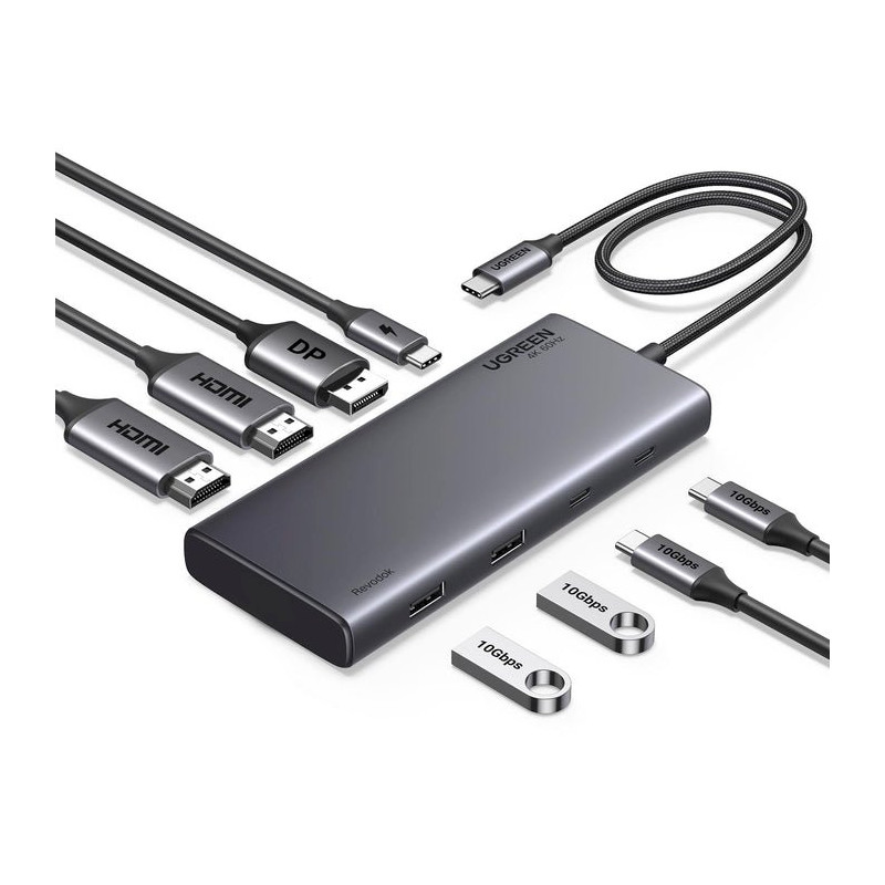 UGREEN 35625 USB-C Interface Hub HDMI / USB 3.2 Gen 1 Type-A / USB 3.2 Gen 1 Type-C / VGA 10000 Mbit/s / grey