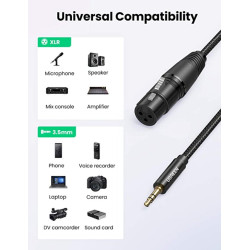 UGREEN 20763 Audio Cable XLR to 3.5mm 1 m / black