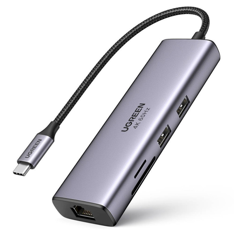 UGREEN CM512 USB-C Docking Station 7-in-1 USB-C Hub HDMI 4K 60Hz / 2x USB-A / SD TF card reader / USB-C PD 100W / RJ45