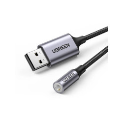 UGREEN CM477 USB to 3.5mm Mini Jack Audio Adapter / grey