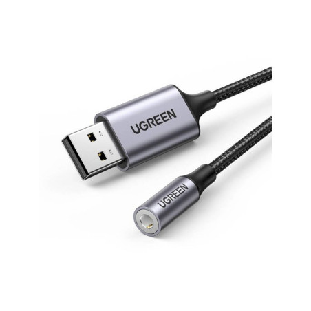 UGREEN CM477 USB to 3.5mm Mini Jack Audio Adapter / grey
