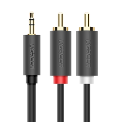 UGREEN AV102 2x RCA (Cinch) to 3.5mm Jack Cable 1m / black