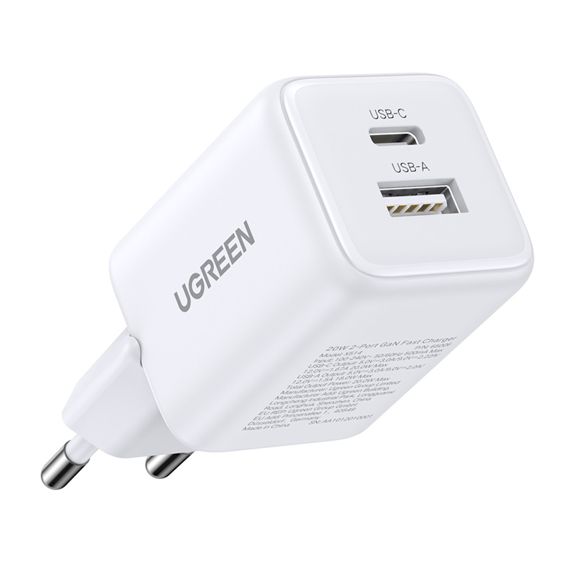 UGREEN X514 GaN Wall Charger USB-A / USB-C 20W