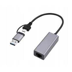 Gembird A-USB3AC-LAN-01 USB 3.1 + Type-C Gigabit Network Adapter / space grey