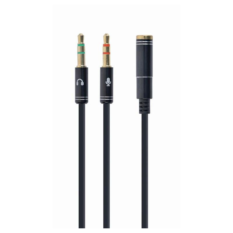 Gembird CCA-418M 3.5mm 4-pin to 2x 3.5mm Audio Adapter Cable / black