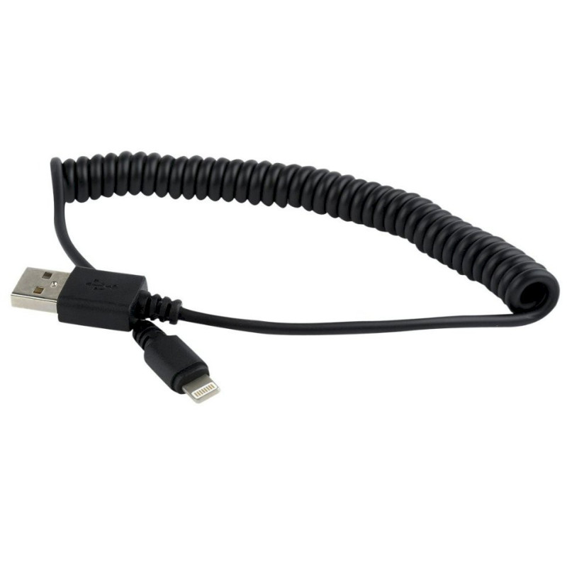 Gembird CC-LMAM-1.5M Spiral USB to Apple Lightning Cable 1.5m / black