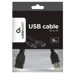 Gembird CCP-USB2-AMAF-0.15M USB 2.0 Extension Cable USB Male to USB Female 0.15m / black