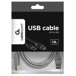 Gembird CCP-USB2-AMBM-6G USB 2.0 A to B Cable 1.8m / grey