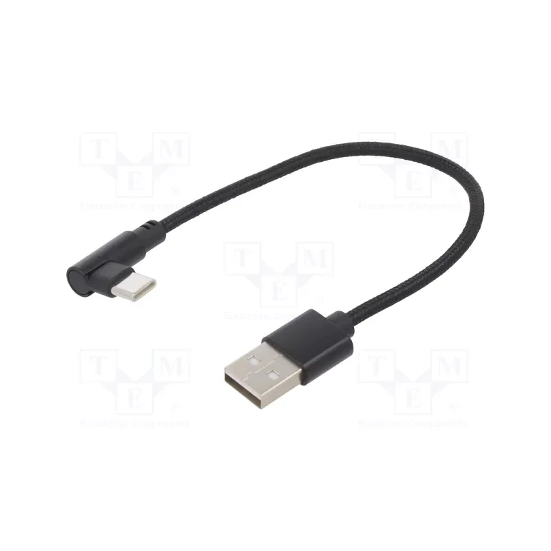 Gembird CC-USB2-AMCML-0.2M USB 2.0 Cable USB-A to USB-C angled plug 0.2m / black