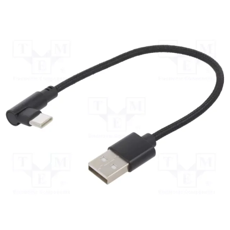 Gembird CC-USB2-AMCML-0.2M USB 2.0 Cable USB-A to USB-C angled plug 0.2m / black