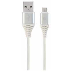 Gembird CC-USB2B-AMMBM-1M-BW2 USB-A to Micro-USB Cable 1m / silver/white