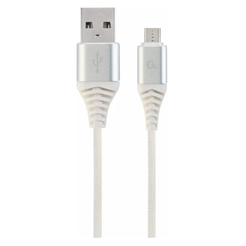 Gembird CC-USB2B-AMMBM-1M-BW2 USB-A to Micro-USB Cable 1m / silver/white