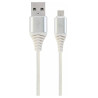 Gembird CC-USB2B-AMMBM-1M-BW2 USB-A to Micro-USB Cable 1m / silver/white