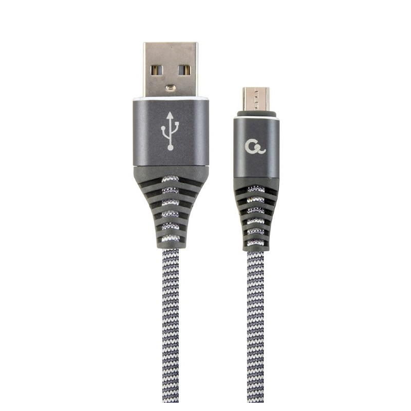 Gembird CC-USB2B-AMMBM-2M-WB2 USB-A to Micro-USB Cable 2m / space grey-white