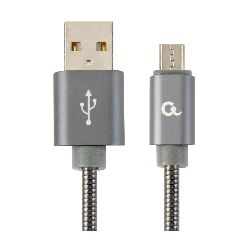Gembird CC-USB2S-AMMBM-1M-BG USB-A to Micro-USB Cable 1m / metallic grey