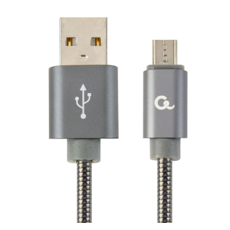 Gembird CC-USB2S-AMMBM-1M-BG USB-A to Micro-USB Cable 1m / metallic grey