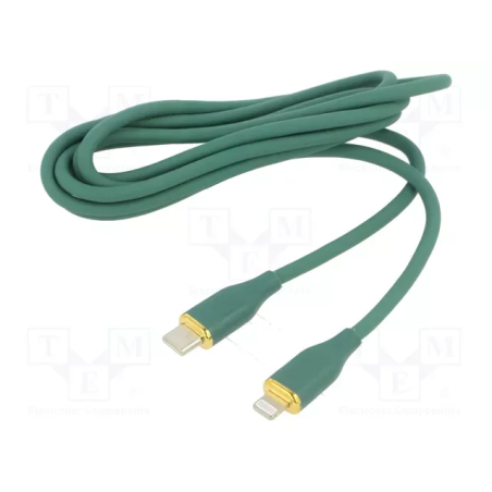 Gembird CC-USB2S-CM8PM-1.5M-G Premium Silicone Charging & Data Cable USB Type-C to 8-pin Male 1.5m / green