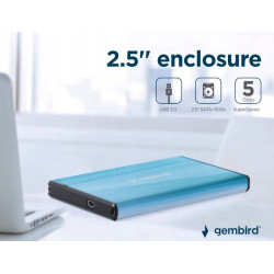 Gembird EE2-U3S-3-B USB 3.0 2.5" HDD Enclosure / blue