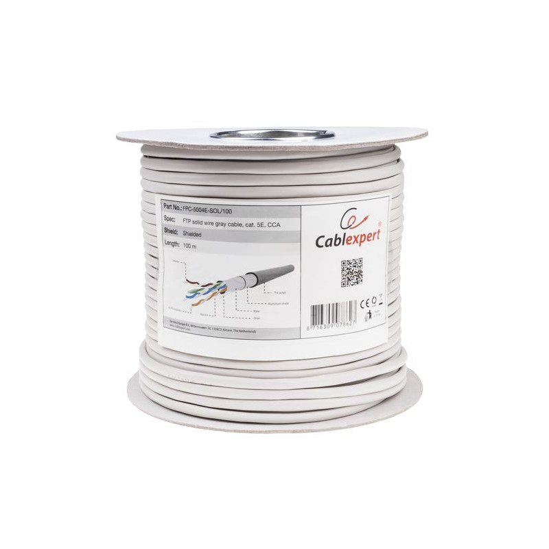 Gembird FPC-5004E-SOL/100 CAT5e FTP LAN Premium CCA Network Cable 100 m / grey