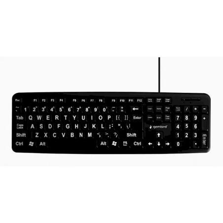 Gembird KB-US-103 Standard USB Keyboard with Big Letters / black