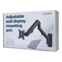 Gembird MA-WA1-02 Adjustable Wall Display Mounting Arm 17-27" / black