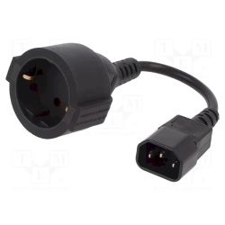 Gembird PC-SFC14M-01 Power adapter cord IEC 60320 C14 male to Schuko female / black