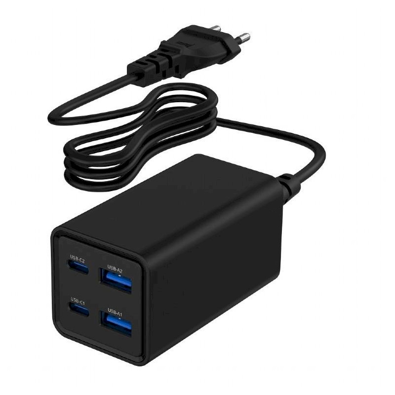 Gembird TA-UC-2A2C-PD65-01BK 4-Port GaN USB PowerDelivery Fast Charger 65W / black