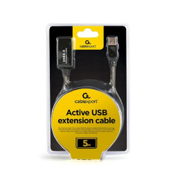 Gembird UAE-01-5M Active USB A Male - USB A Female Extension Cable 5m / black