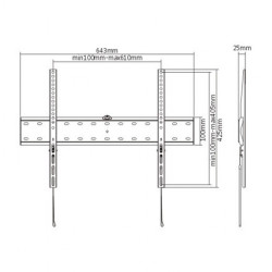 Gembird WM-70F-01 TV Wall Mount (Fixed) 37"-70" / black