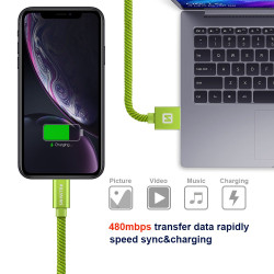 Swissten Textile Fast Charge 3A Lightning Data and Charging Cable 1.2m