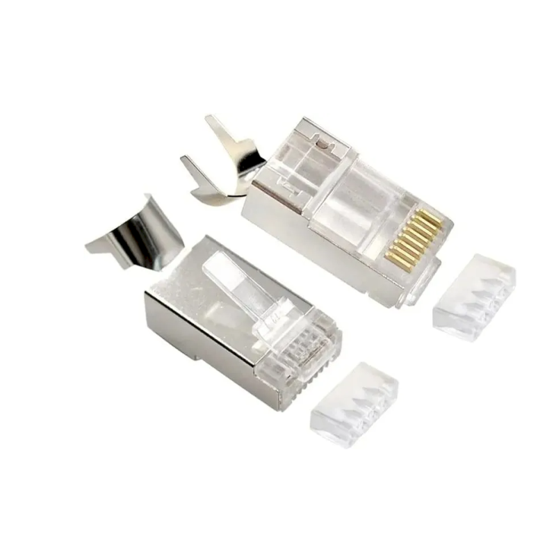 Gembird LC-PTF7-01/100 CAT7 8P8C RJ45 Pass-Through Modular Plug 15u Gold Plated FTP/SFTP 100pcs