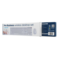Gembird KBS-WMS-01-W Silent Key Pro Business Wireless Desktop Set Keyboard and Mouse US / white