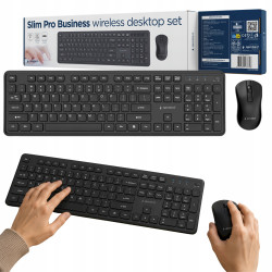 Gembird KBS-WPS-01 Slim Pro Business Wireless Desktop Set Keyboard and Mouse / black