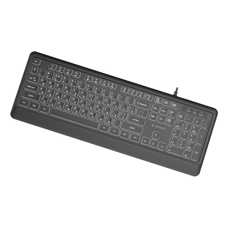 Gembird KB-UML-04-CYRL Slim Wired Keyboard USB-A + USB-C / black