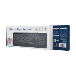 Gembird KB-UML-04-CYRL Slim Wired Keyboard USB-A + USB-C / black