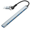 Gembird UHB-ACM-U3P1U2P6-01 7-Port USB Hub USB-A + USB-C 1x USB 3.2 + 6x USB 2.0 / silver