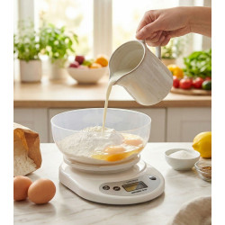 Esperanza EKS007 Kitchen Scale with Bowl / white