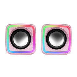 Mars Gaming MSCUBEP Compact RGB Gaming Speakers 8W DSP / pink
