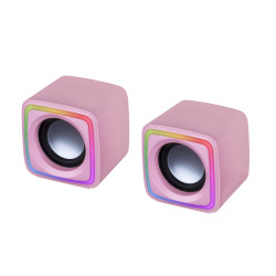 Mars Gaming MSCUBEP Compact RGB Gaming Speakers 8W DSP / pink