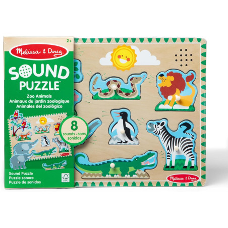 Melissa & Doug MPZ WPZ Zoo Animals Sound Pzl GML Forminė dėlionė 8 vnt Gyvūnai